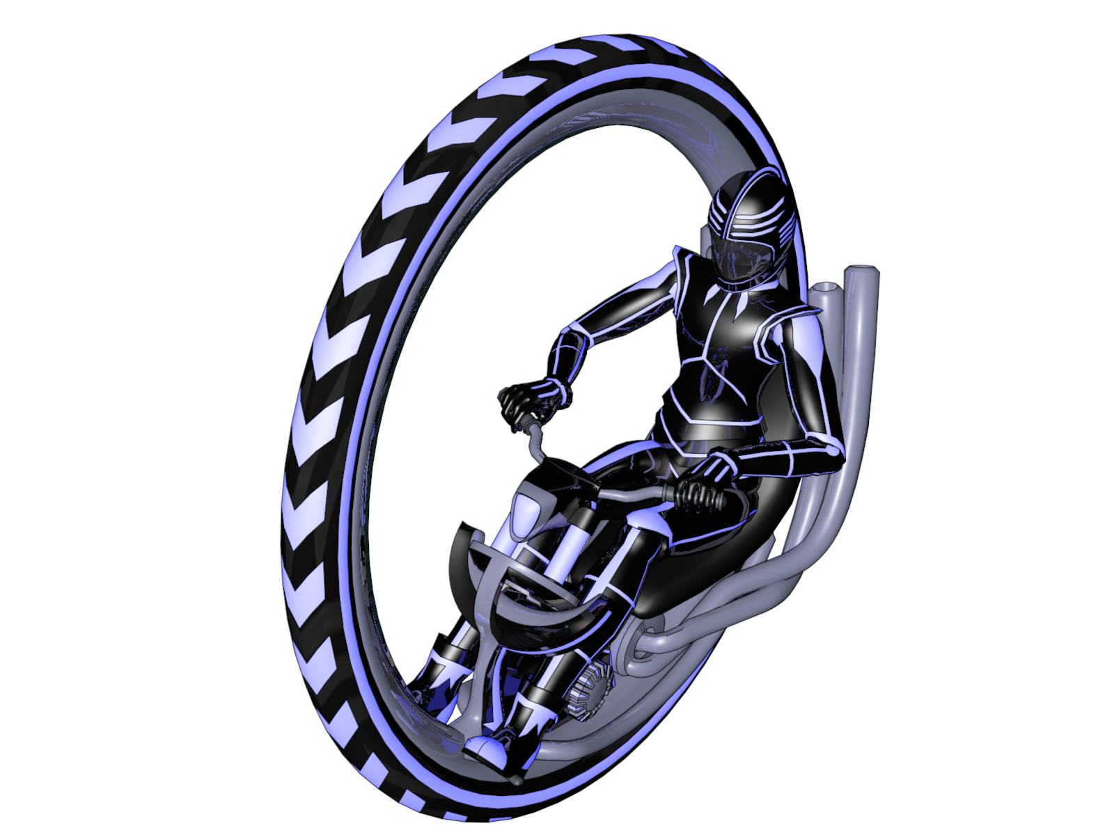 Monowheel Cycle Isometric View